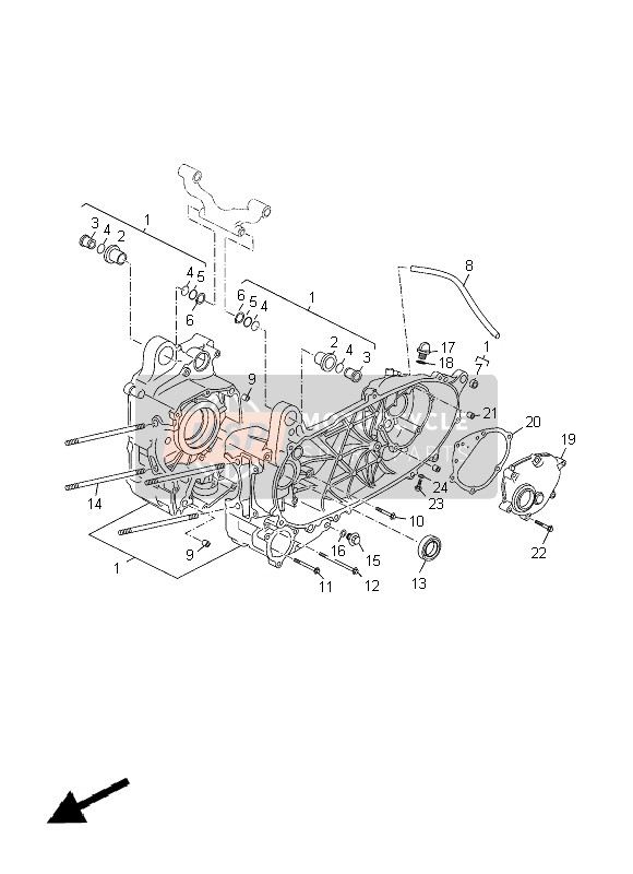 Yamaha YP125R 2014 Crankcase for a 2014 Yamaha YP125R